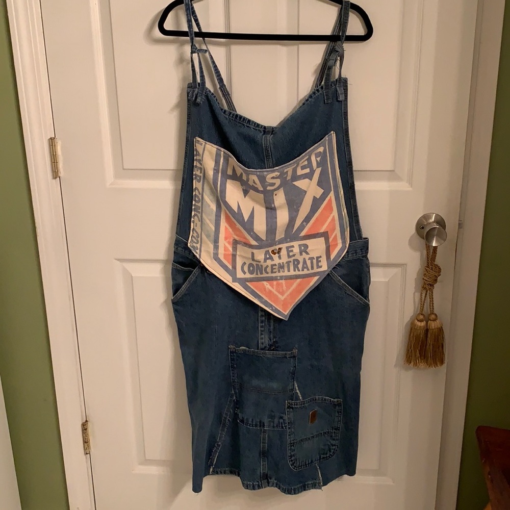 Denim feed sack bib skirt